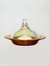 Rabat 5.5" Gilded Glass Covered Dish - Pearl Gold