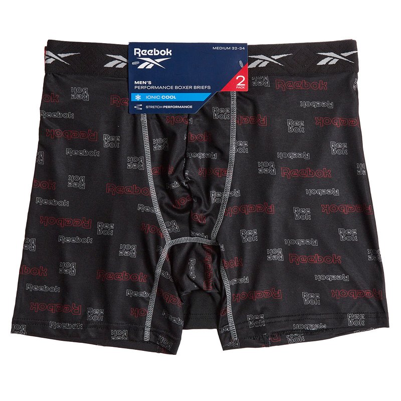 Shop Reebok Men's 2-pack Cooling Performance Boxer Brief In Black