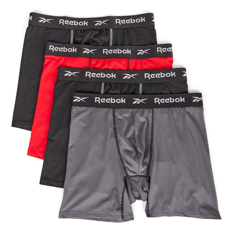 Shop Reebok Men's 4 Pack Performance Boxer Brief (core) In Red