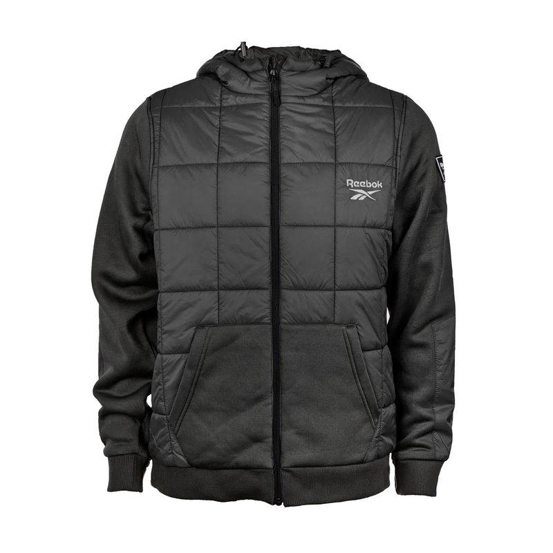 Shop Reebok Men's Mixed Media Jacket With Tricot Sleeve In Black