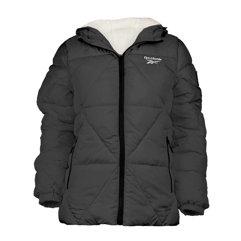 Reebok Women's Puffer Jacket With Sherpa Lining In Black
