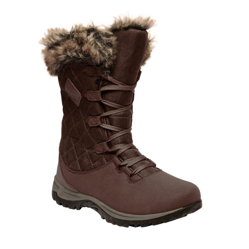 Regatta Great Outdoors Womens's Newley Faux Fur Trim Thermo Boots In Brown