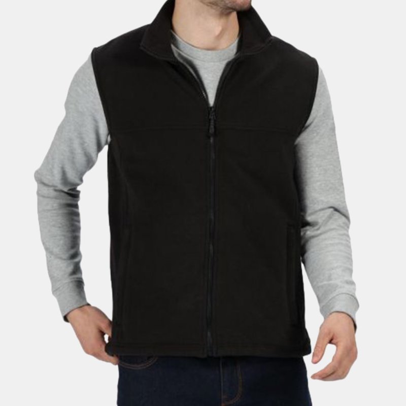 Regatta Haber Ii Full-zip Bodywarmer Fleece Anti-pill Jacket 250 Gsm In Black