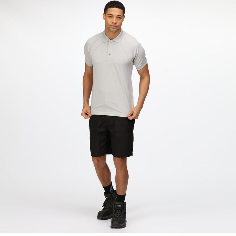 Regatta Hardwear Mens Coolweave Short Sleeve Polo Shirt In Grey
