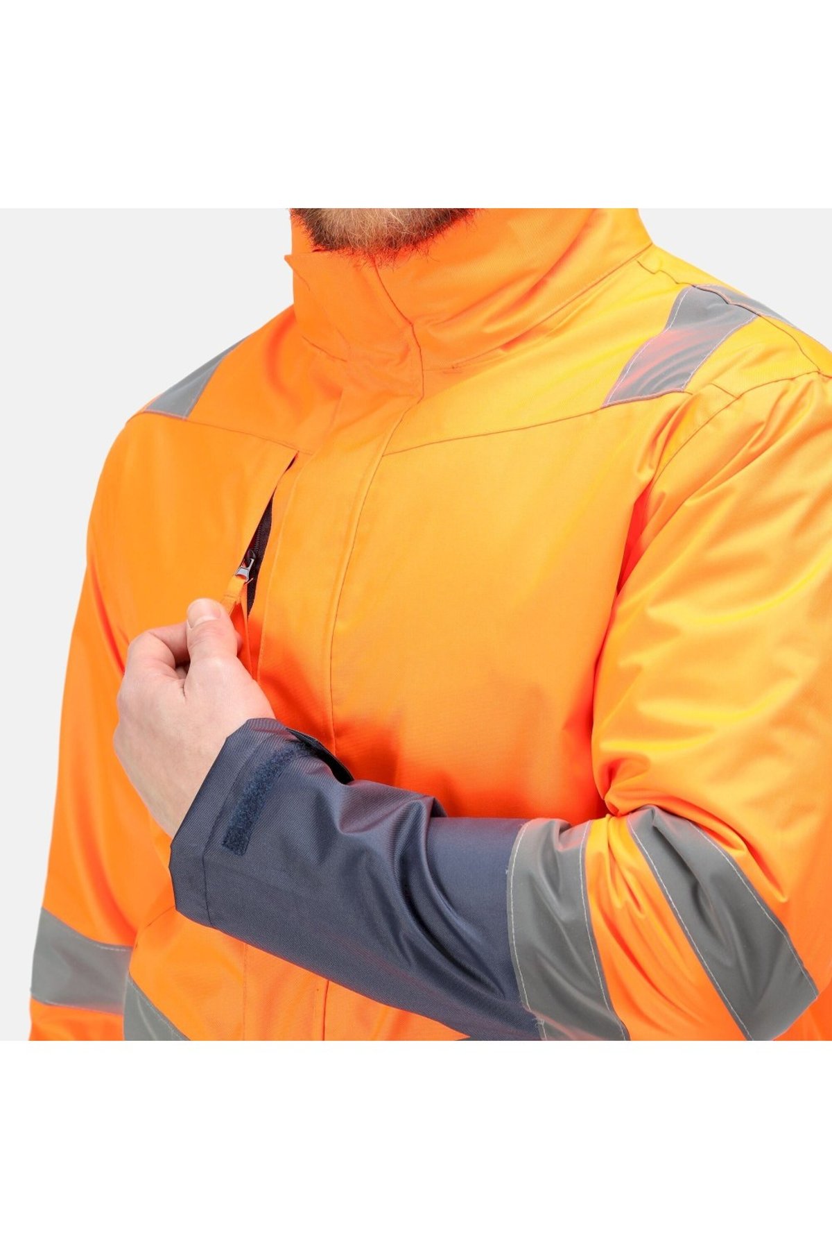 Regatta Professional Mens Pro Hi Vis 3 in 1 Jacket Orange/Navy