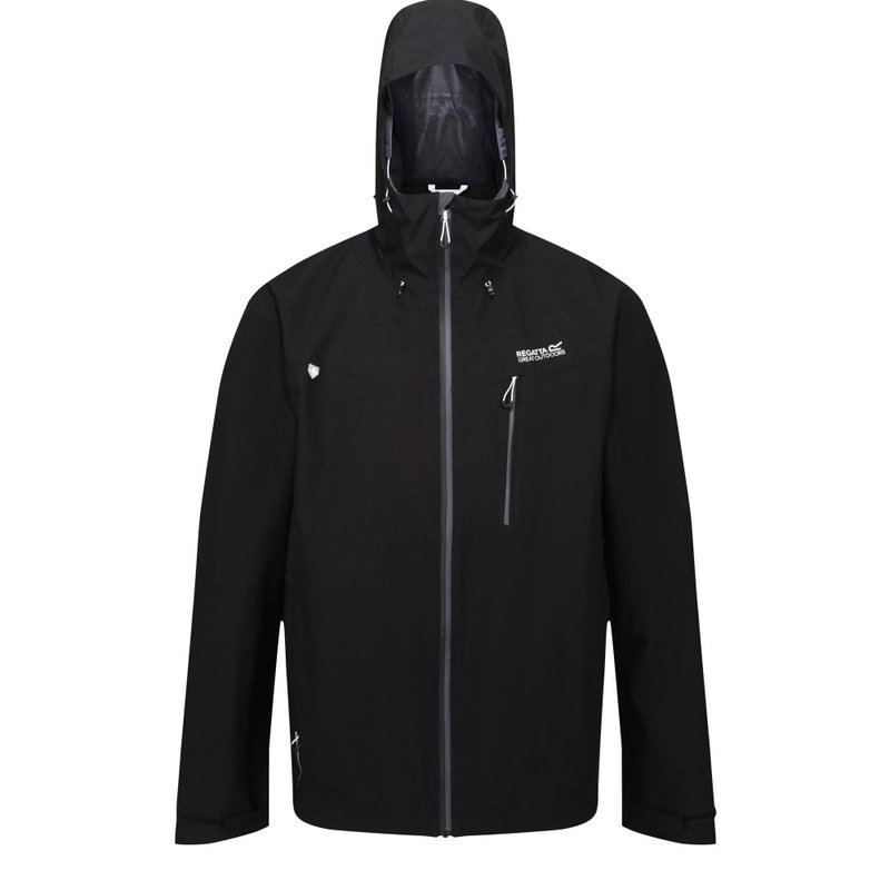 Regatta Mens Birchdale Waterproof Hooded Jacket In Black