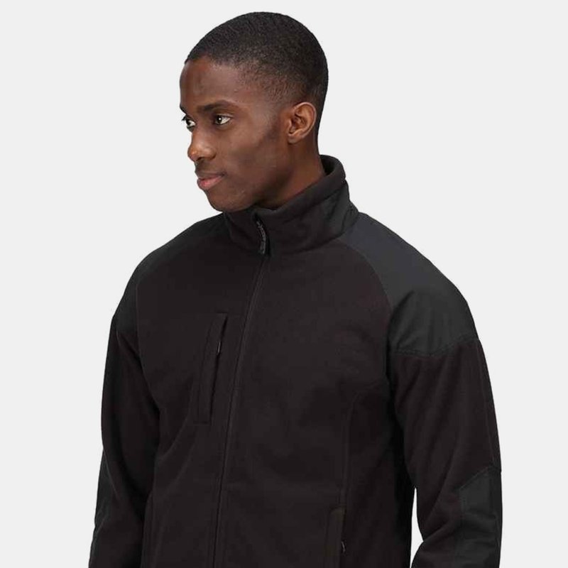 Regatta Mens Broadstone Showerproof Fleece Jacket In Black