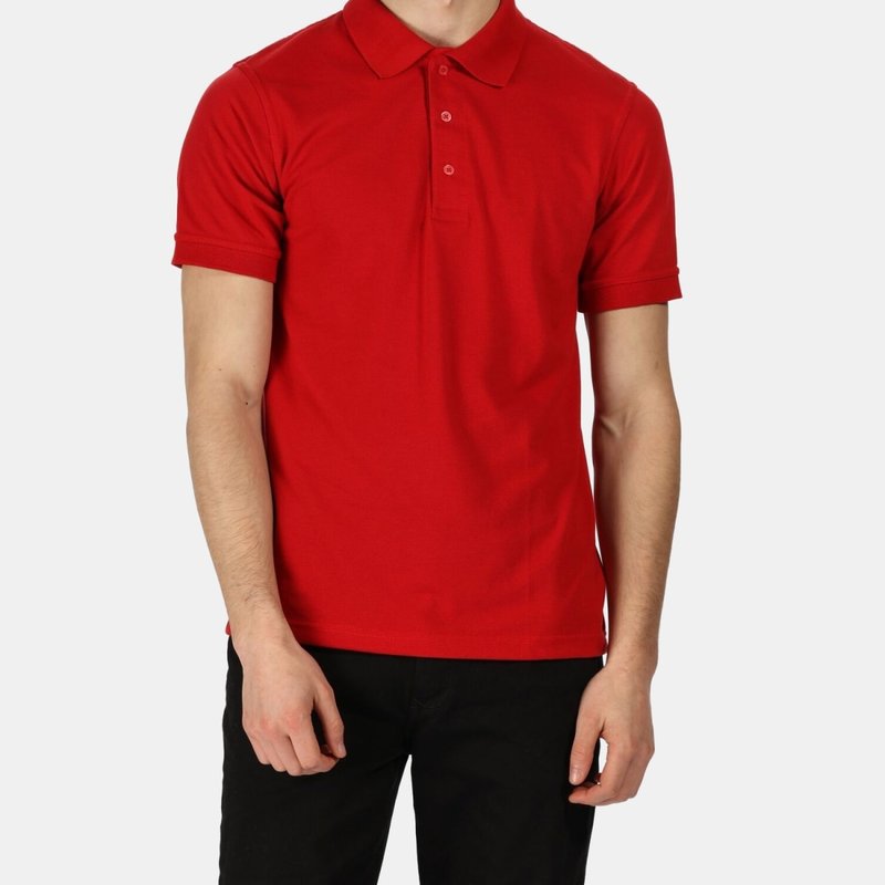 Shop Regatta Mens Classic 65/35 Short Sleeve Polo Shirt In Red
