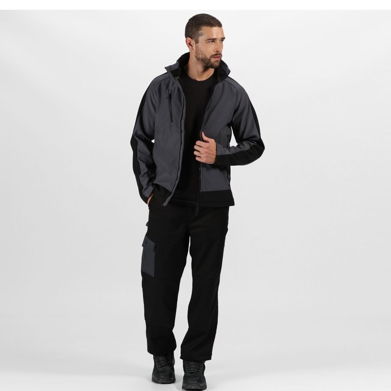Regatta Mens Contrast 3 Layer Softshell Full Zip Jacket In Grey