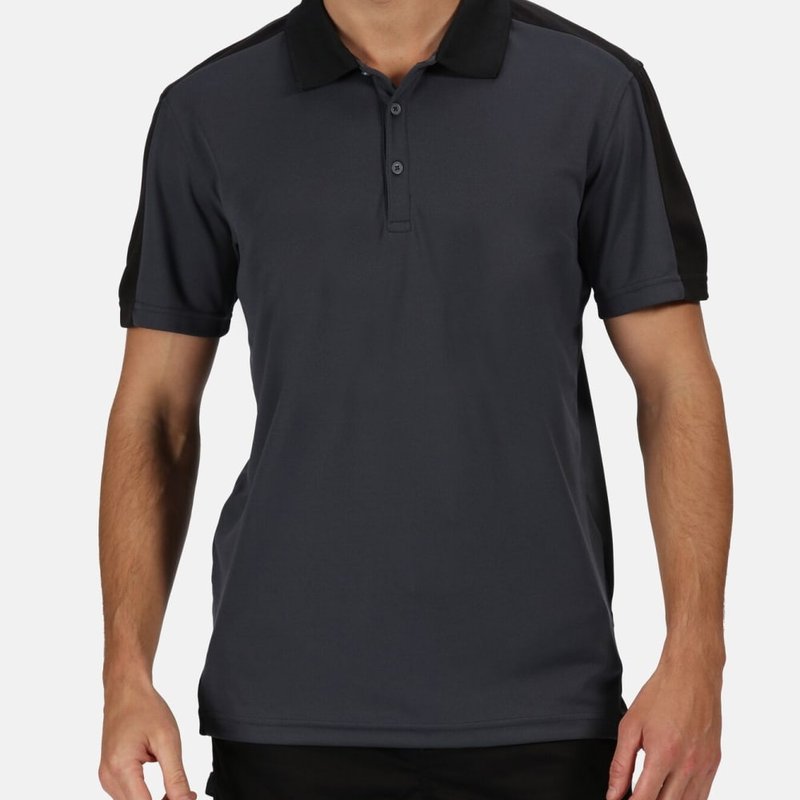 Regatta Mens Contrast Coolweave Polo Shirt In Grey