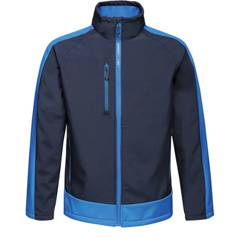 Regatta Mens Contrast Three Layer Printable Soft Shell Jacket In Blue