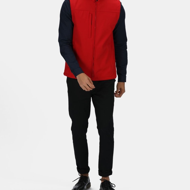 Shop Regatta Mens Flux Softshell Bodywarmer/water Repellent Sleeveless Jacket In Red