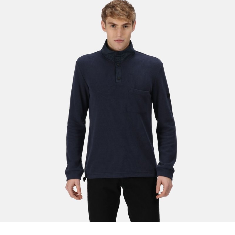 Regatta Mens Galino Button Detail Sweatshirt In Blue