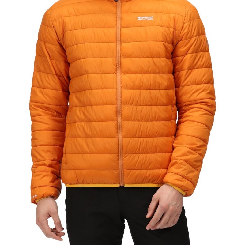 Regatta Mens Hillpack Quilted Insulated Jacket In Orange