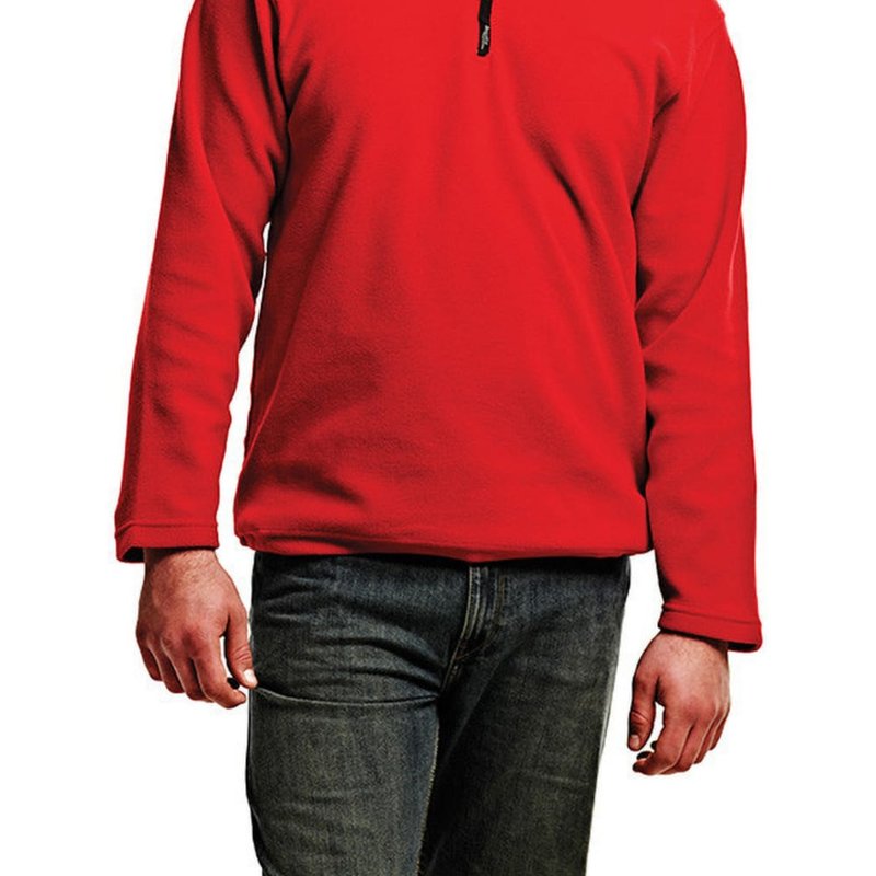 Regatta Mens Micro Zip Neck Fleece Top In Red