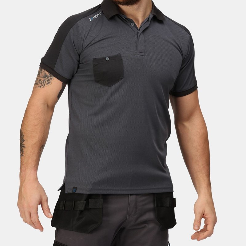 Shop Regatta Mens Offensive Wicking Polo Shirt In Grey