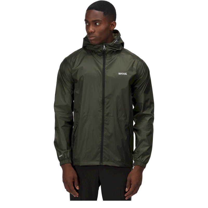 Regatta Mens Pack It Iii Waterproof Jacket (dark Khaki) In Green