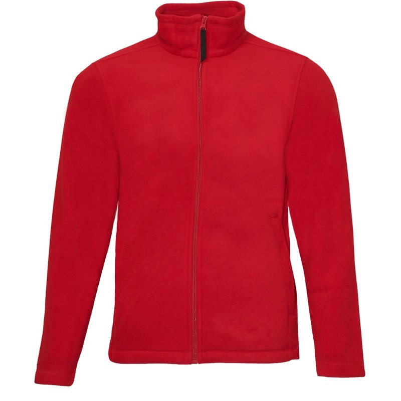 Regatta Mens Plain Micro Fleece Full Zip Jacket In Red