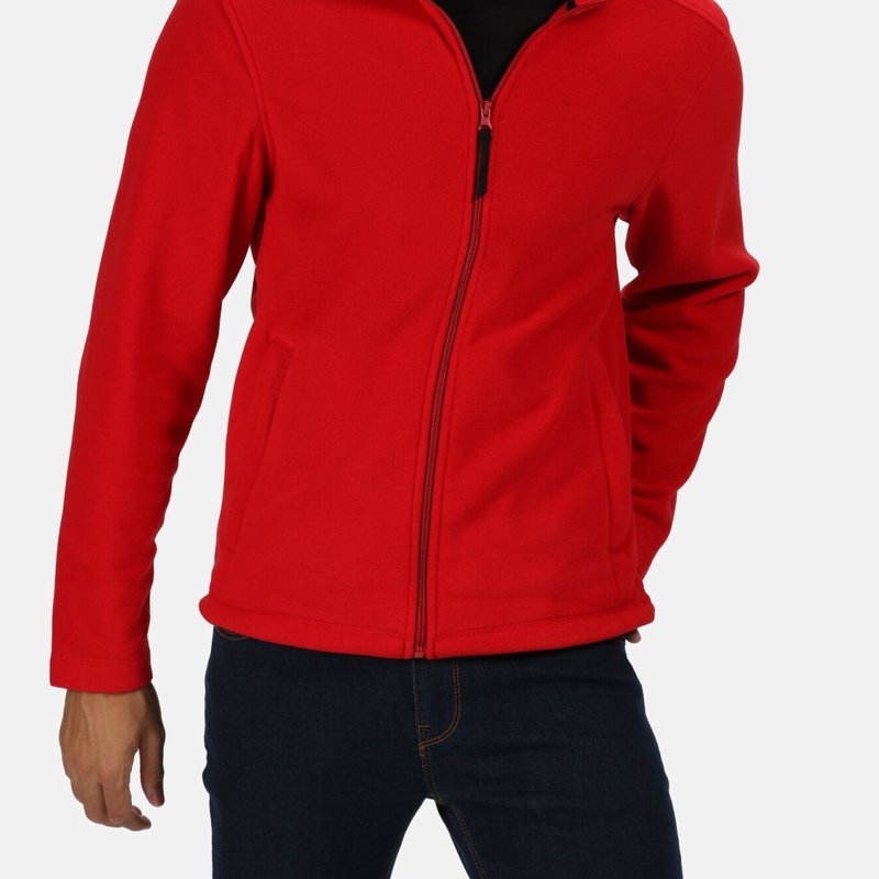 Shop Regatta Mens Plain Micro Fleece Full Zip Jacket In Red