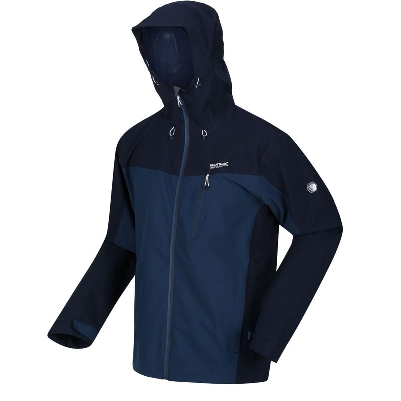 Shop Regatta Mens Birchdale Waterproof Hooded Jacket In Blue