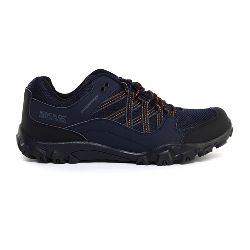Regatta Mens Edgepoint Iii Low Rise Hiking Shoes In Navy/burnt Umber
