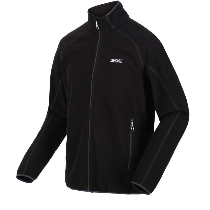 Shop Regatta Mens Hadfield Full Zip Fleece Jacket In Black