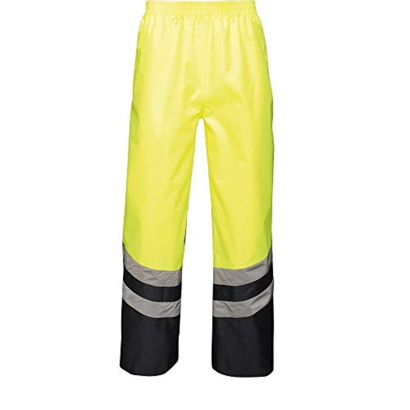 Regatta Unisex Hi Vis Pro Reflective Work Over Trousers (yellow/navy)