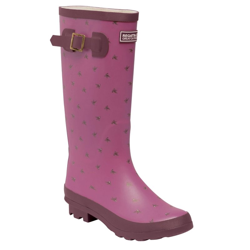 Regatta Womens/ladies Ly Fairweather Ii Tall Durable Wellington Boots In Violet/fig Rose Blush