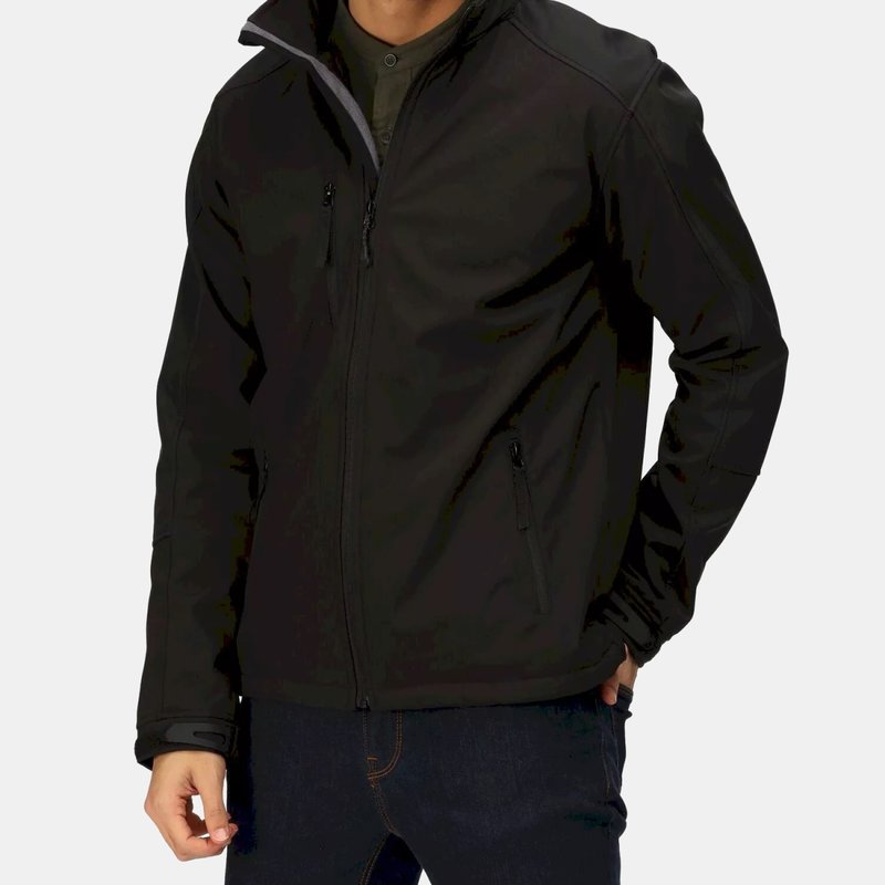 Regatta Reid Mens Softshell Wind Resistant Water Repellent Jacket In Black