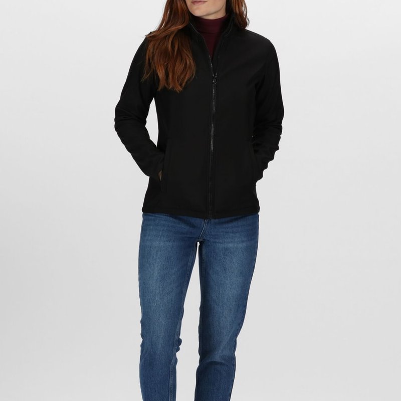 Shop Regatta Standout Womens/ladies Ablaze Printable Soft Shell Jacket In Black