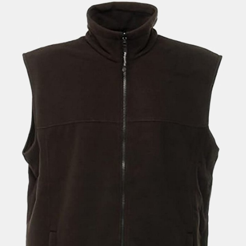 Regatta Unisex Haber Ii Full-zip Bodywarmer Fleece Anti-pill Jacket 250 Gsm In Black