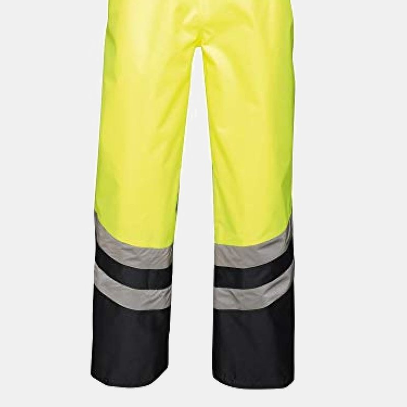 Shop Regatta Unisex Hi Vis Pro Reflective Work Over Trousers In Yellow