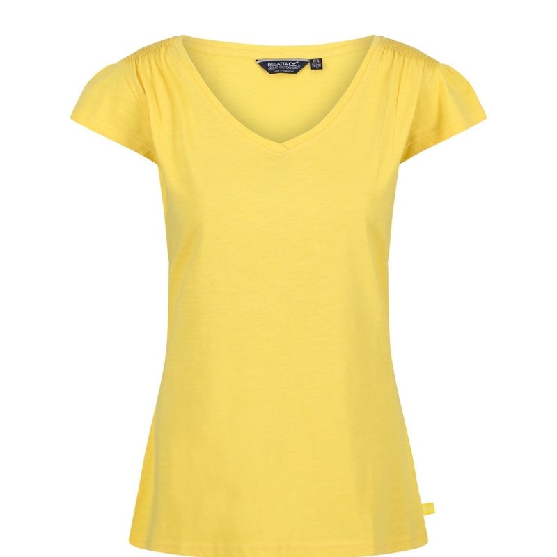 Regatta Womens Francine V Neck T-shirt In Yellow