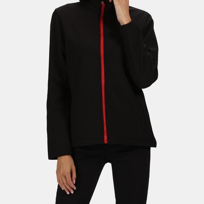 Shop Regatta Womens/ladies Ablaze Printable Softshell Jacket In Black