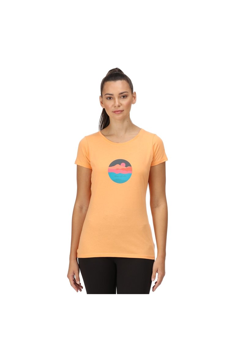 Womens/Ladies Breezed II Sunset T-Shirt - Papaya