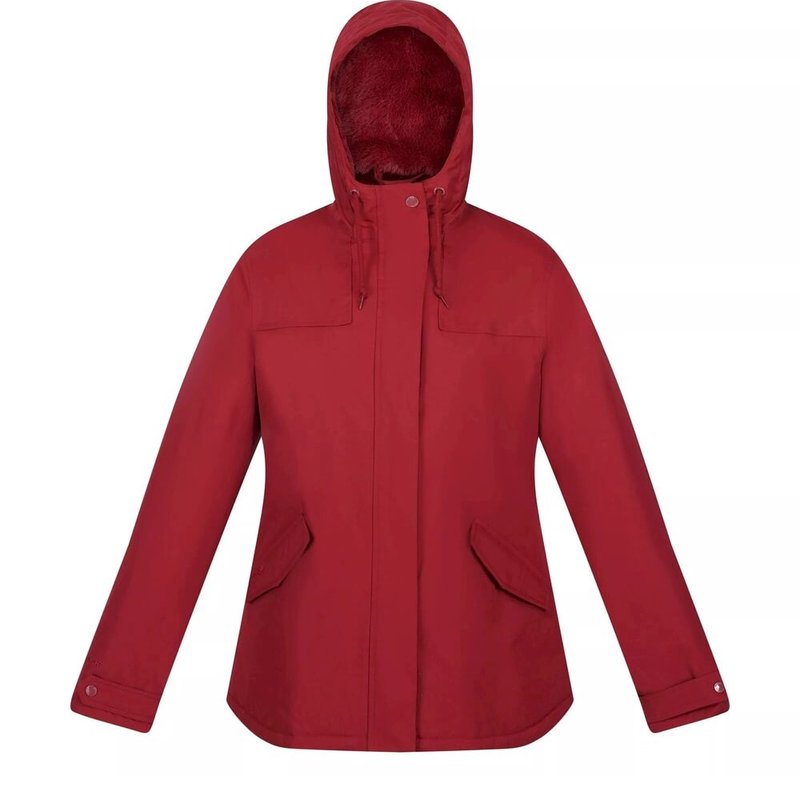 Regatta Womens/ladies Bria Faux Fur Lined Waterproof Jacket In Red
