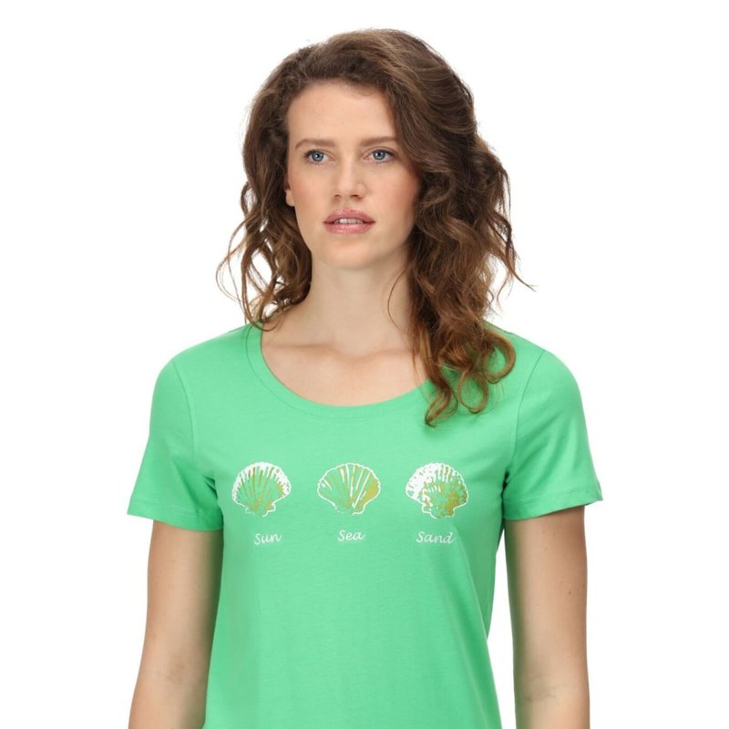 Regatta Womens/ladies Filandra Vi Seashells T-shirt In Green