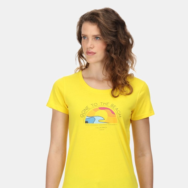 Regatta Womens/ladies Filandra Vi Sunset T-shirt In Yellow