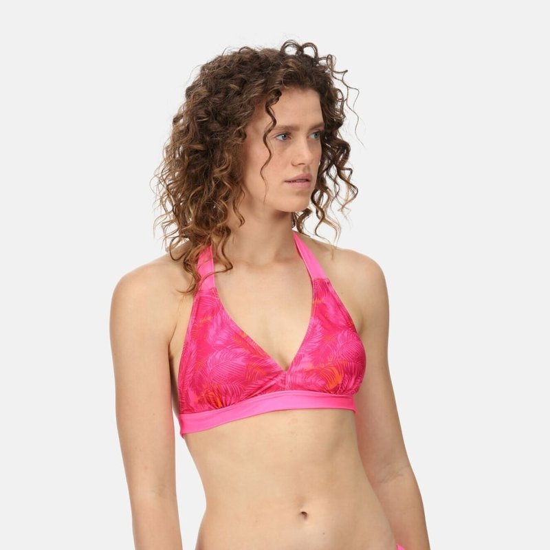 Regatta Womens/ladies Flavia Palm Leaf Bikini Top In Pink