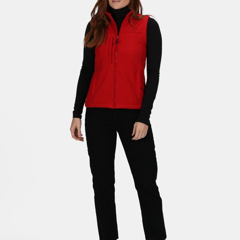 Regatta Womens/ladies Flux Softshell Bodywarmer / Sleeveless Jacket In Red