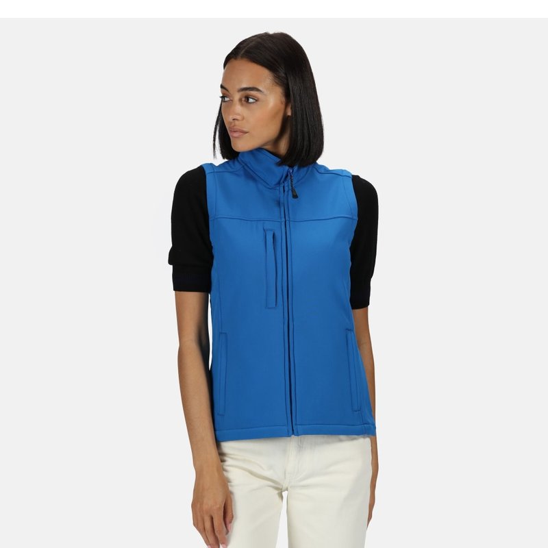 Regatta Womens/ladies Flux Softshell Bodywarmer / Sleeveless Jacket In Blue
