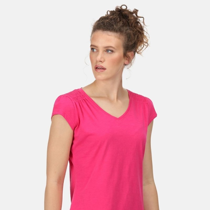 Regatta Womens/ladies Francine V Neck T-shirt In Pink