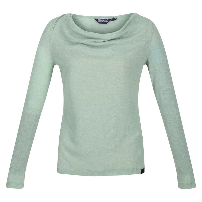 Regatta Womens/ladies Frayda Long Sleeved T-shirt In Green