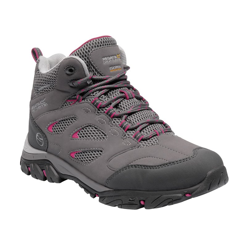 Shop Regatta Womens/ladies Holcombe Iep Mid Hiking Boots (steel/vivacious) In Grey