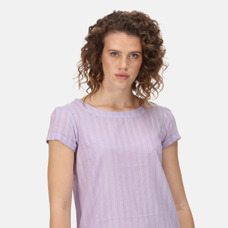 Regatta Womens/ladies Jaelynn Dobby Cotton T-shirt In Purple
