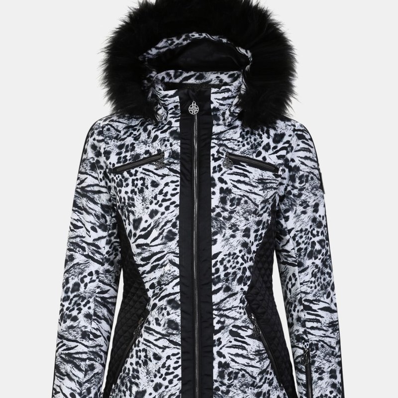 Regatta Womens/ladies Julien Macdonald Mastery Animal Print Ski Jacket In White
