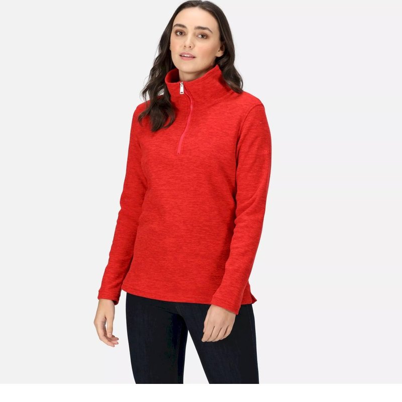 Regatta Womens/ladies Kizmitt Marl Half Zip Fleece Top In Red