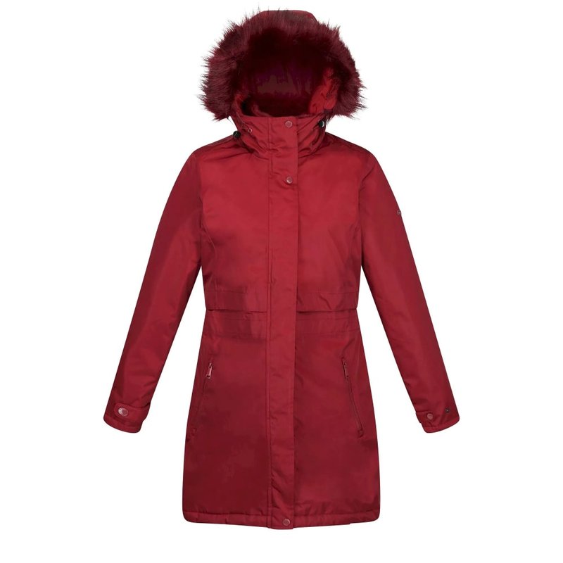 Regatta Womens/ladies Lyanna Faux Fur Trim Parka Jacket In Red