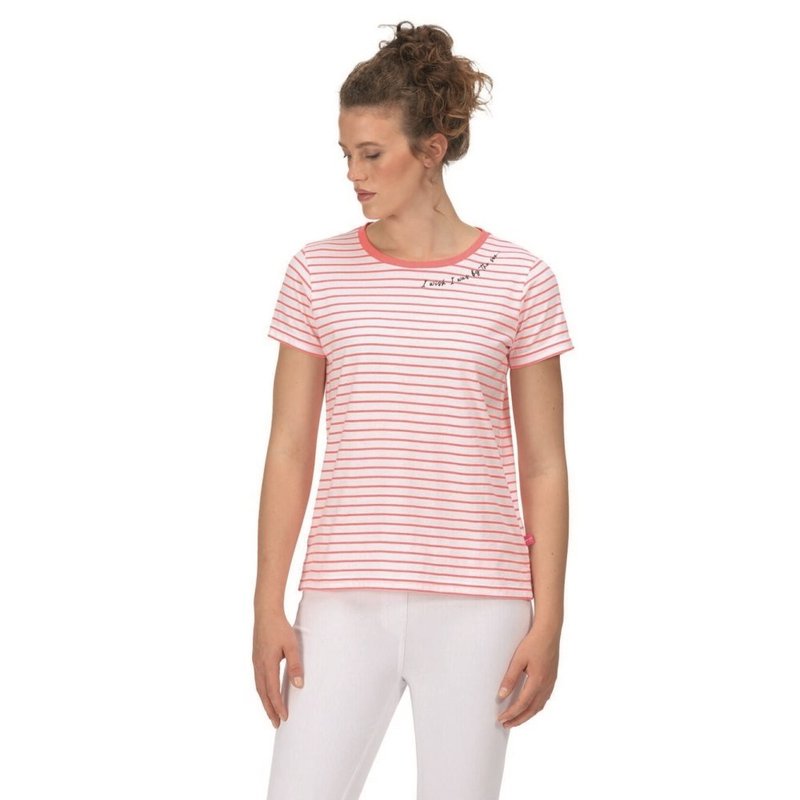 Regatta Womens/ladies Odalis Stripe T-shirt In Pink