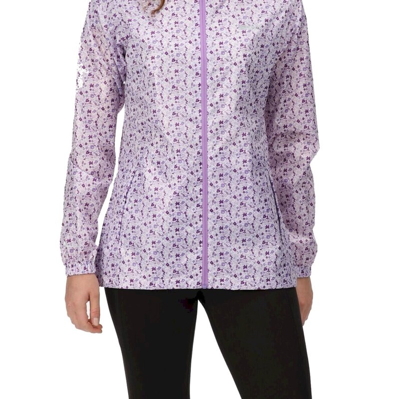 Regatta Womens/ladies Pack It Ditsy Print Waterproof Jacket In Purple